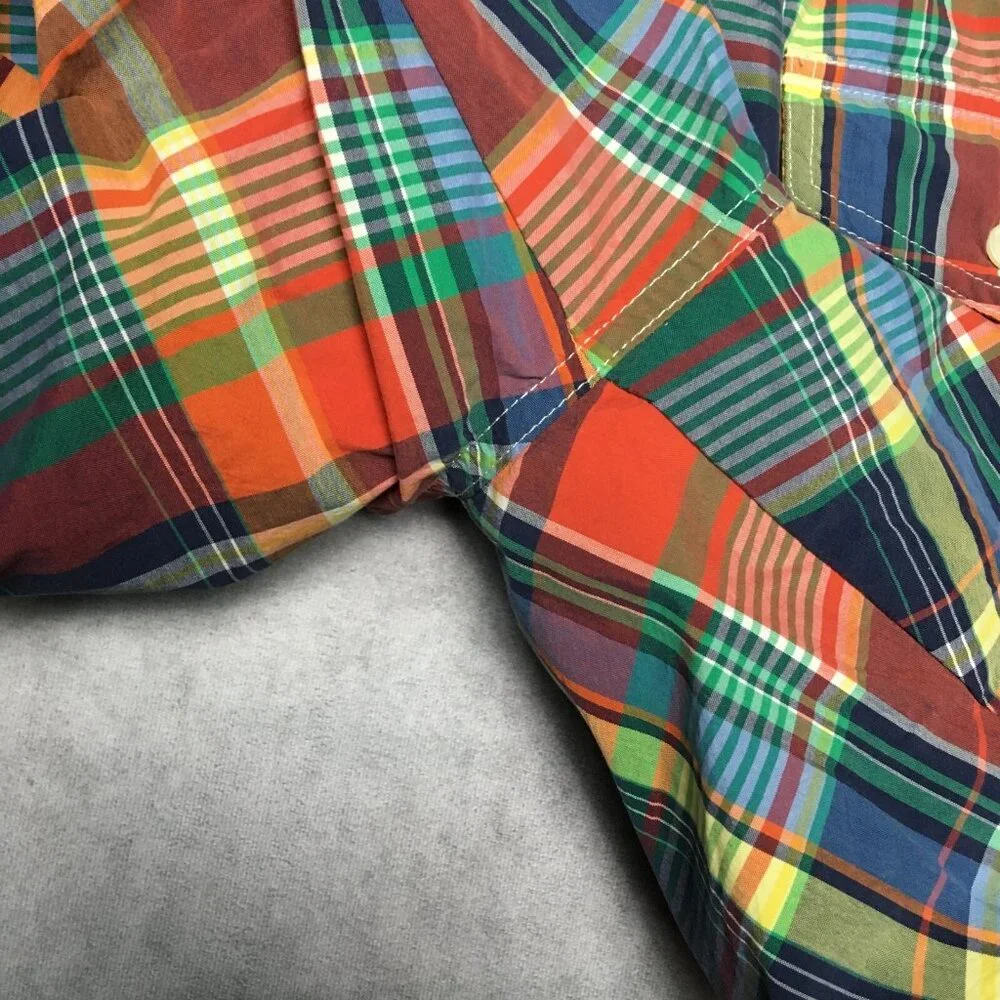 Polo RL Mens Plaid‎ Swim Trunk Shorts size Large Red Green Mesh Inner Briefs